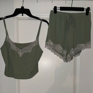 Lace Trim Cami Pajama Set